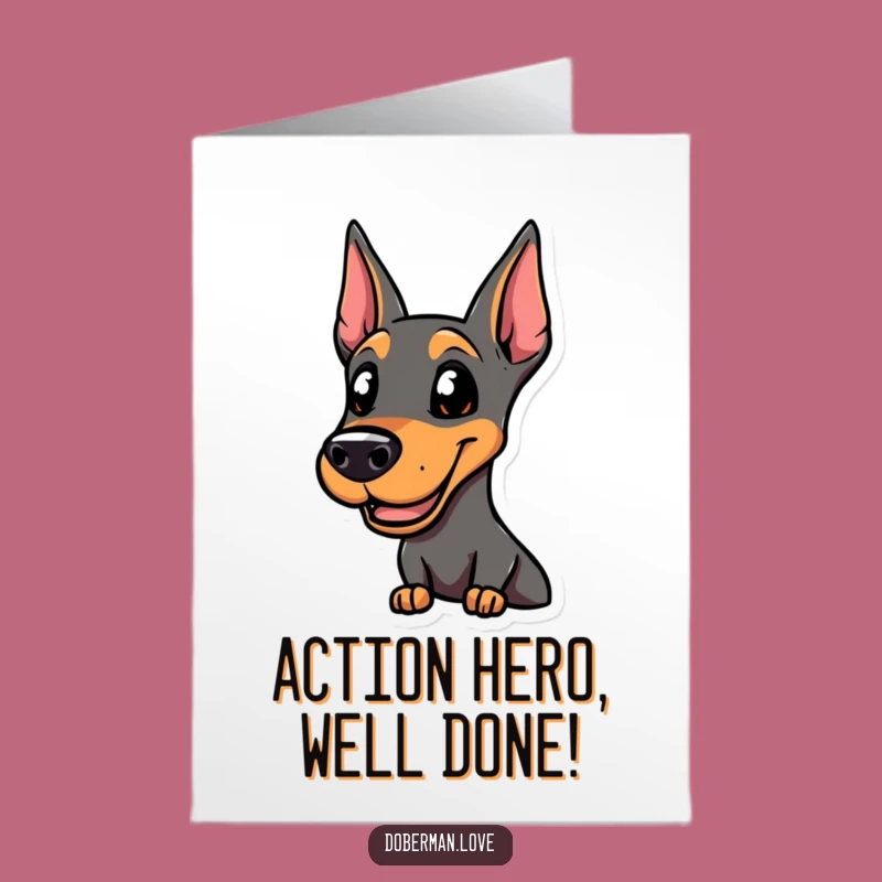 Free Printable Congrats Card: Alert Doberman Ready for Success, Hilarious Downloadable