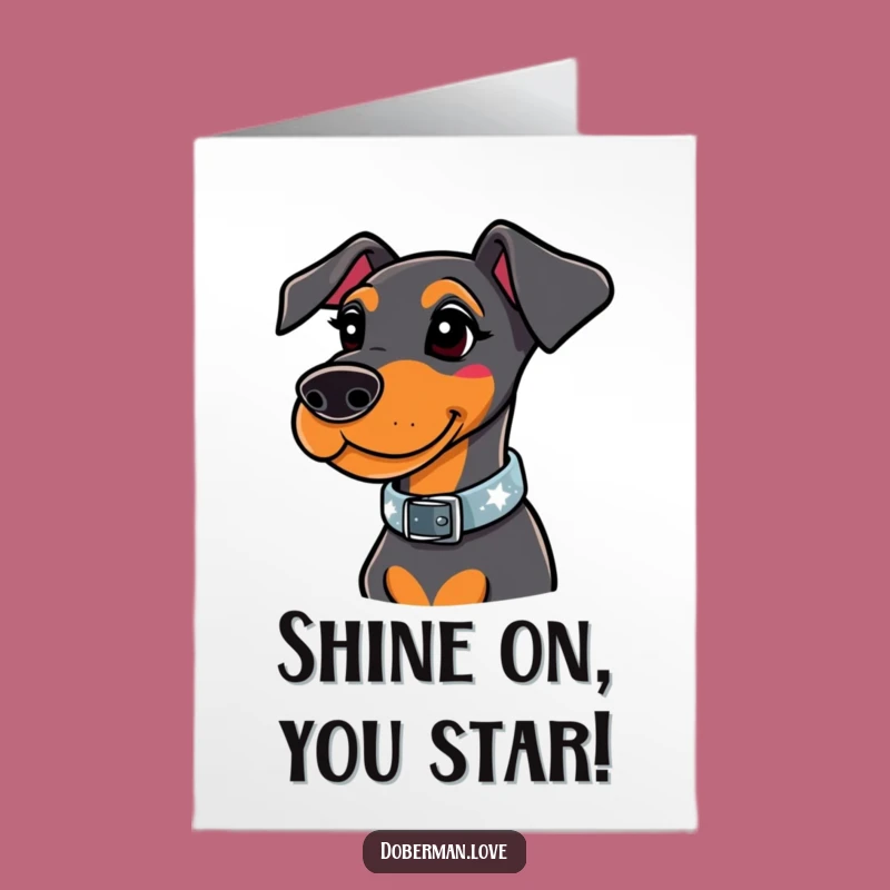 Free Printable Sparkly Doberman Congrats Card - Glam Downloadable Gift