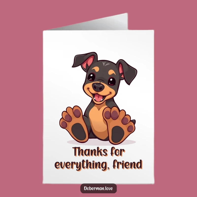 Free Printable Puppy Thank You Card: Big Paws Play Funny Downloadable Gift