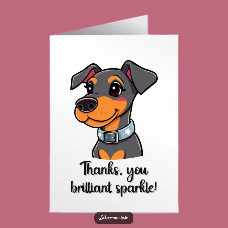 Free Printable Sparkly Doberman Thank You Card - Chic Downloadable Gift