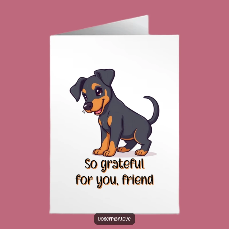 Free Printable Thank You Card: Doberman Puppy Wags - Funny Downloadable Gift