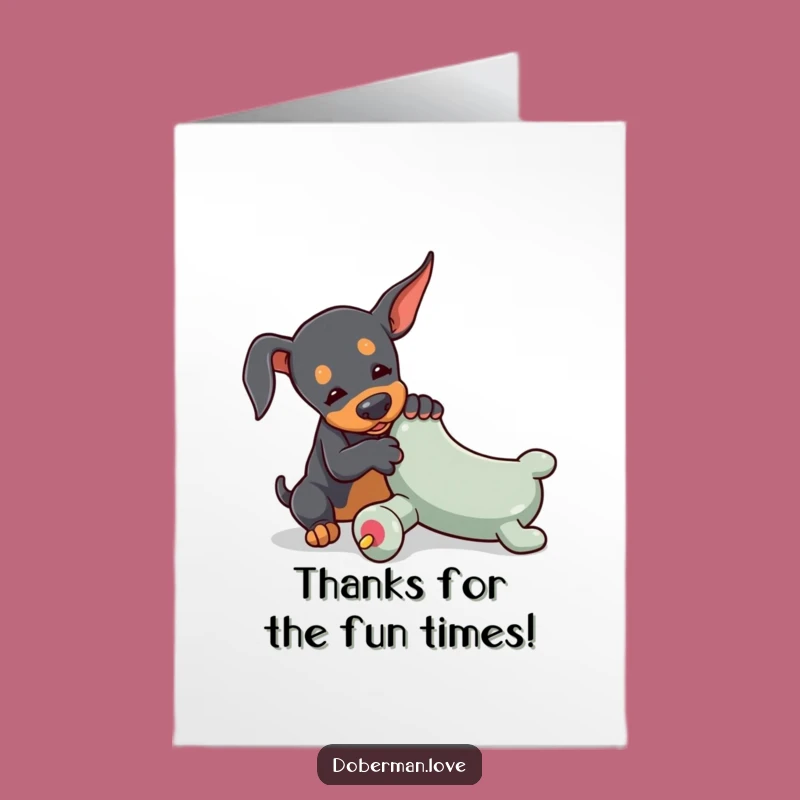 Free Printable Thank You Card: Doberman's Big Thanks, Downloadable Dog Gift