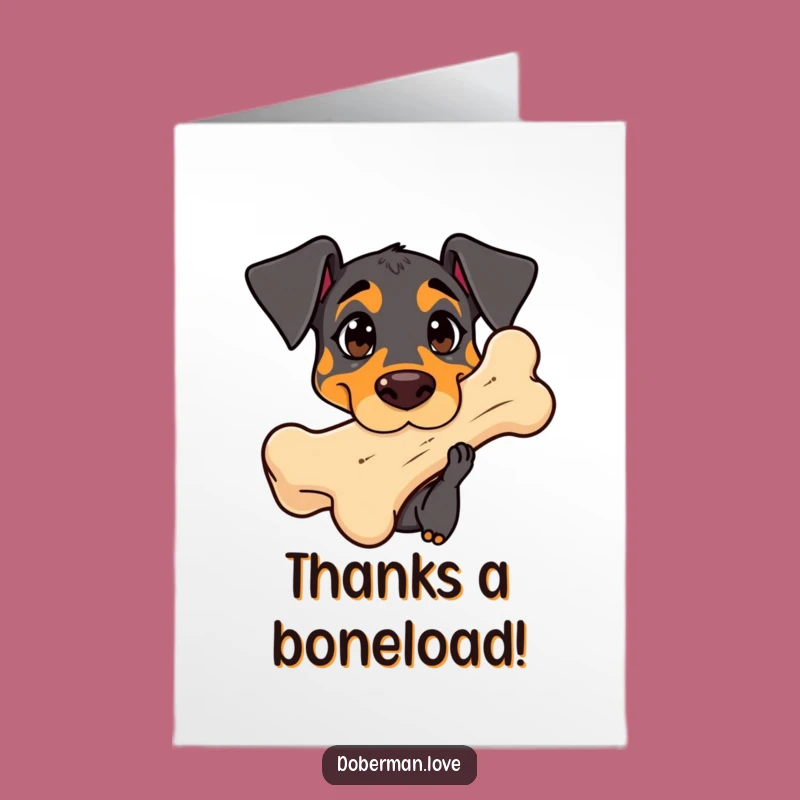Free Printable Thank You Card: Funny Doberman Sniffing for Appreciation