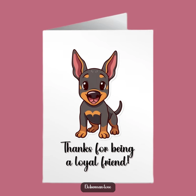 Free Printable Thank You Card: Grateful Doberman for Your Kind Gestures