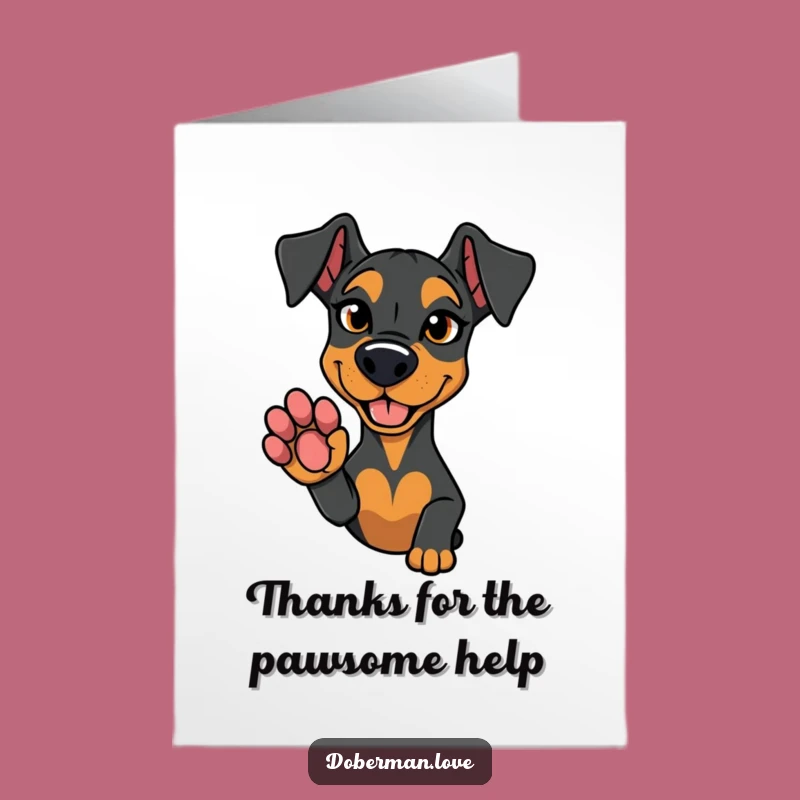 Free Printable Thank You Card: Mischievous Doberman Paw, Funny Downloadable Treat!