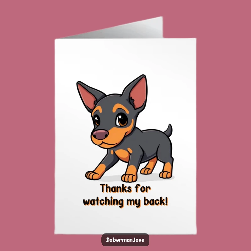 Free Printable Doberman Thank You Card: Funny Downloadable Gift of Gratitude