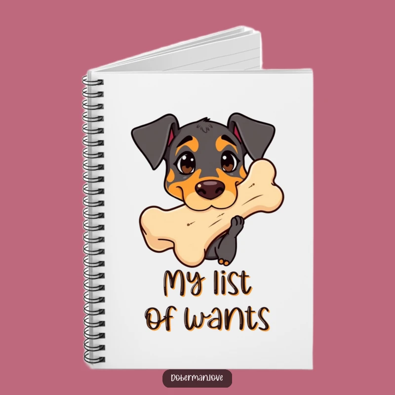 Funny Curious Doberman Notebook - Bone Investigation Notes