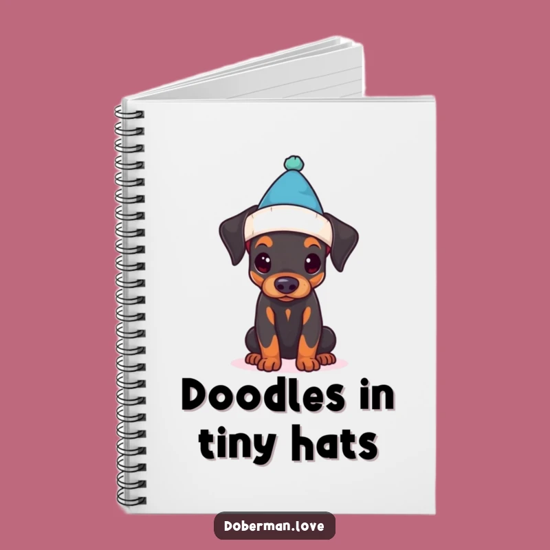 Funny Doberman Puppy Notebook: Jot Down Ideas with Tiny Hat Charm!