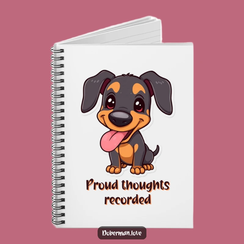Funny Joyful Doberman Notebook, Happy Panting Dog, Proud Stance - Jot Down Joy