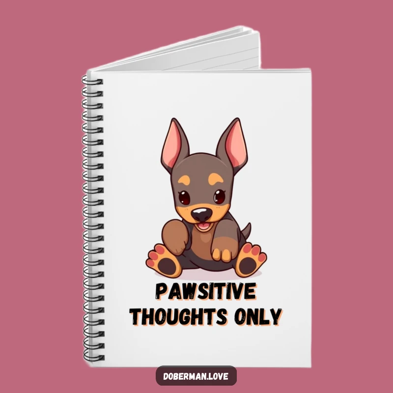 Funny Kawaii Doberman Notebook: Oversized Paws Playing, Jot Down Laughs