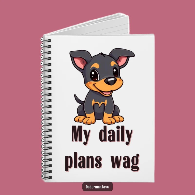 Funny Kawaii Doberman Puppy Notebook: Joyful Alert Dog Journal Gift!