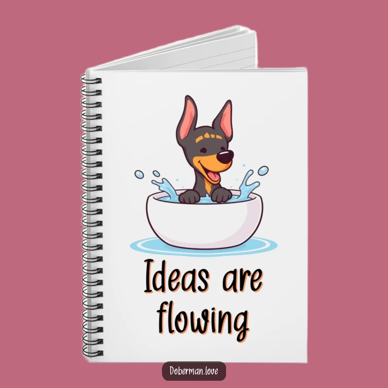 Funny Kawaii Doberman Splash Notebook - Jot Down Notes Gift