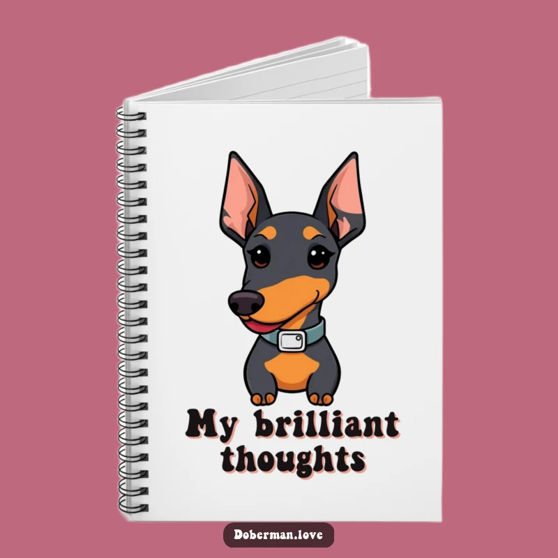 Funny Kawaii Doberman Stylish Collar Notebook - Jot Down Laughs & Ideas
