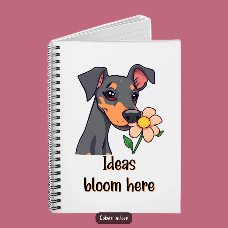 Funny Doberman Sniffing Flower Notebook: Jot Down Ideas with Canine Charm