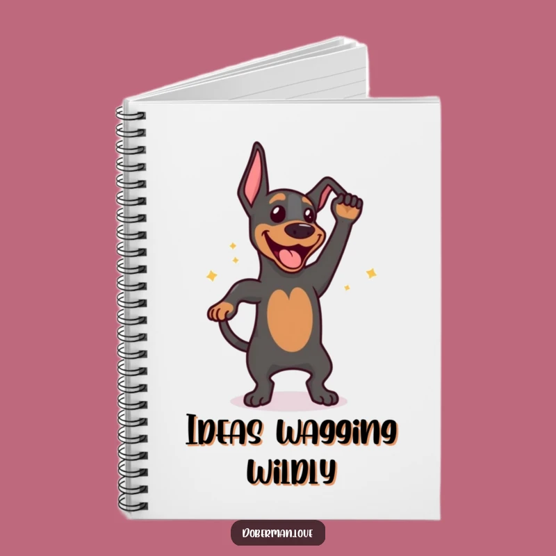 Funny Happy Doberman Tail Wag Notebook: Dog Lover Journal Gift
