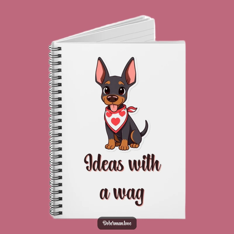Funny Kawaii Doberman Notebook: Wagging Tail, Bandana, Jot Down Joy