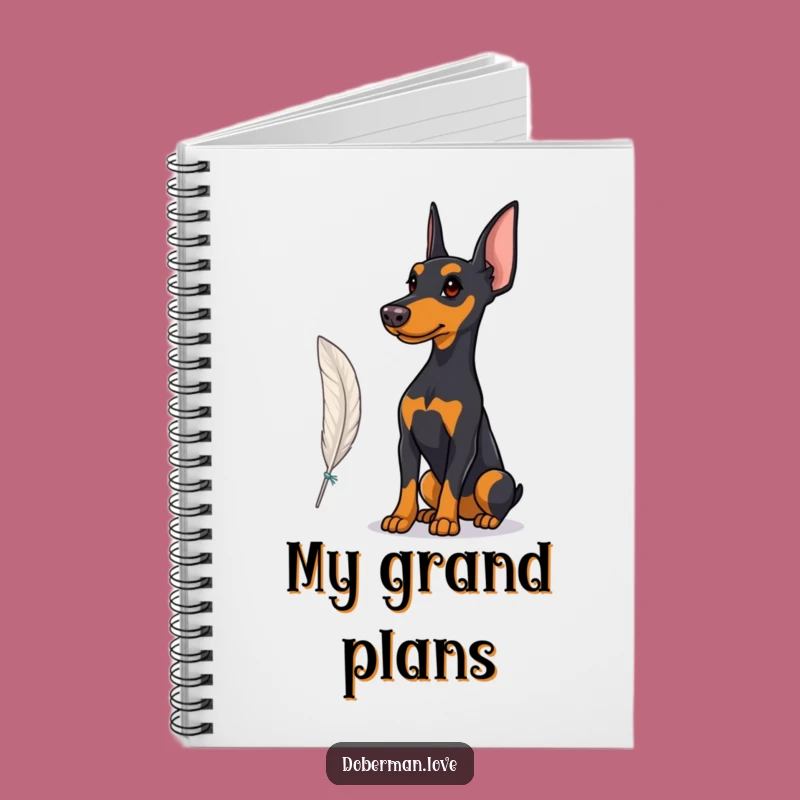 Funny Proud Doberman Feather Notebook: Journal Elegance, Lovely Funny Gift