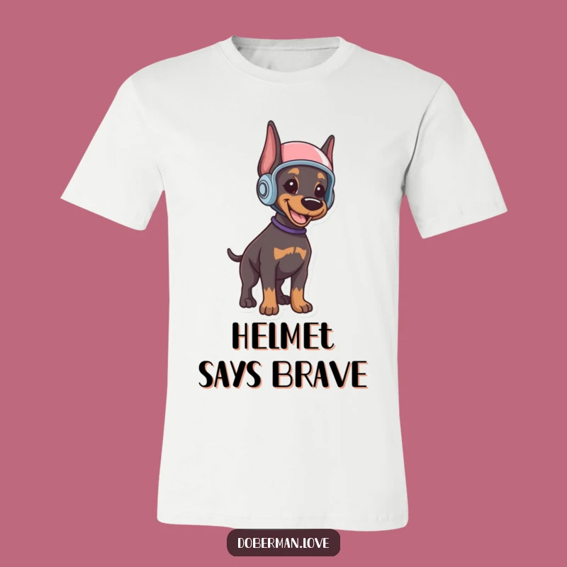 Funny Doberman Puppy T-Shirt: Alert Helmet Hero, Ideal Funny Gift