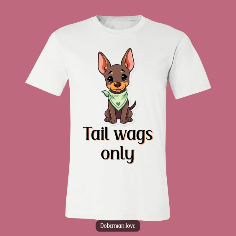 Funny Kawaii Doberman Bandana T-Shirt: Show Your Happy Vibe