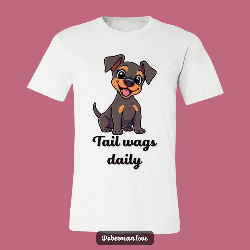 Funny Kawaii Doberman Tail Wag T-Shirt: Show Your Excitement with Cute Style