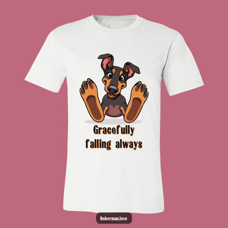 Funny Doberman Tripping T-Shirt: Unleash Laughter with this Comedic Canine Tee
