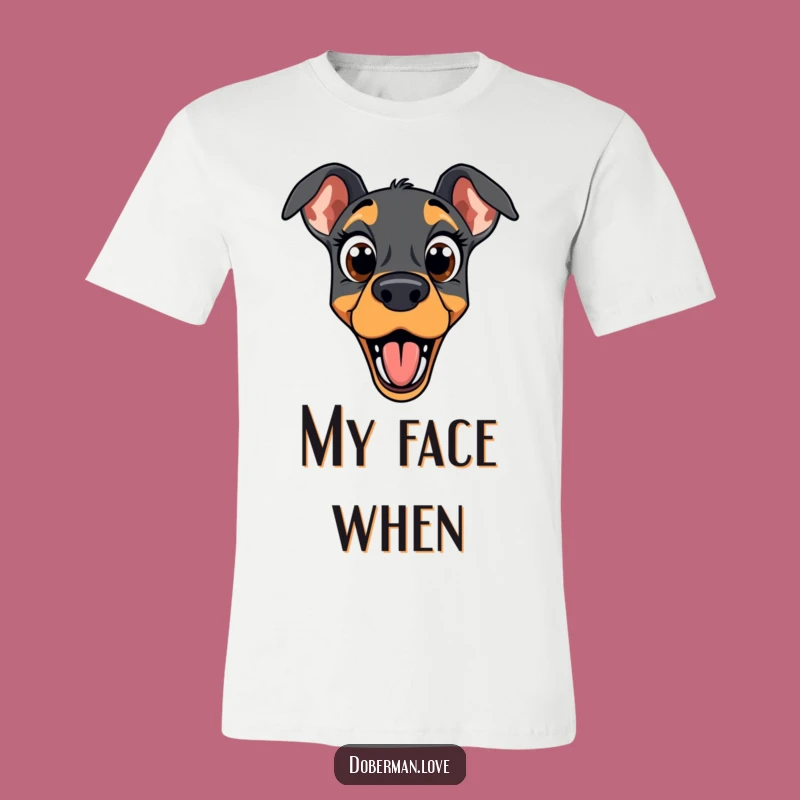 Funny Surprised Doberman T-Shirt: Wear Your Shock with Canine Style