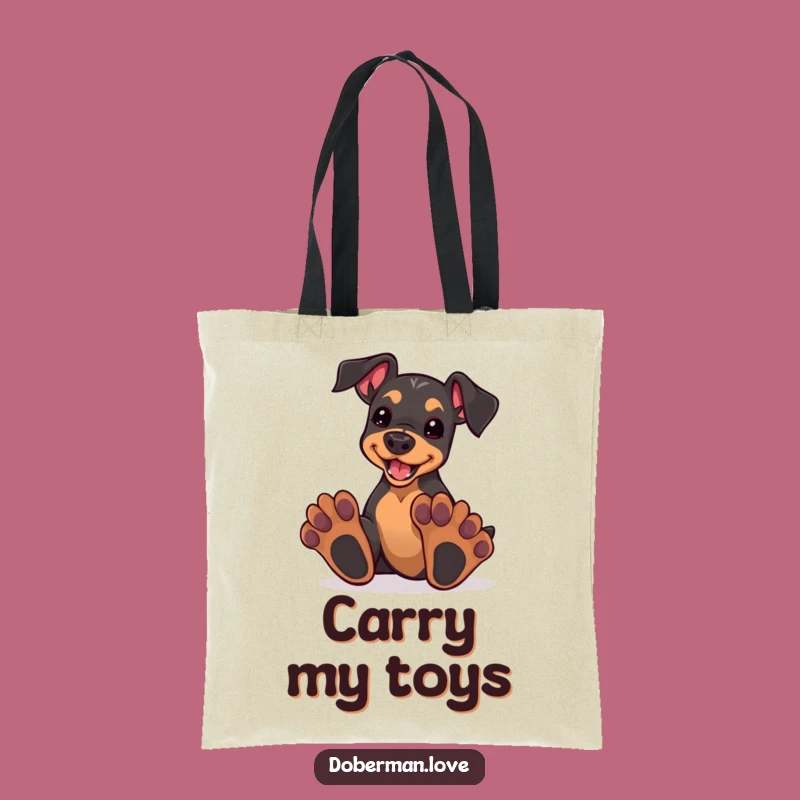 Oversized Paws Doberman Tote - Funny Puppy Play Bag Gift