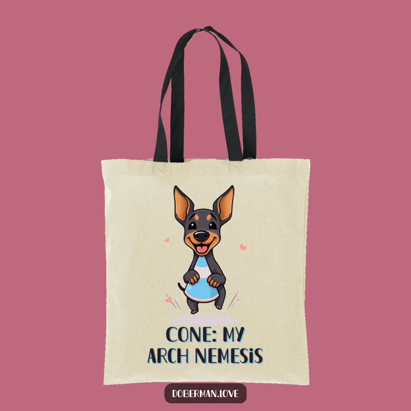 Funny Giggling Doberman Zoomie Tote Bag - Chic Hilarious Dog Accessory Gift