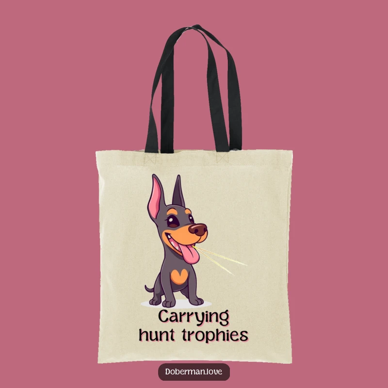 Funny Doberman Laser Chase Tote Bag: Carry Your Fun Dog Style!