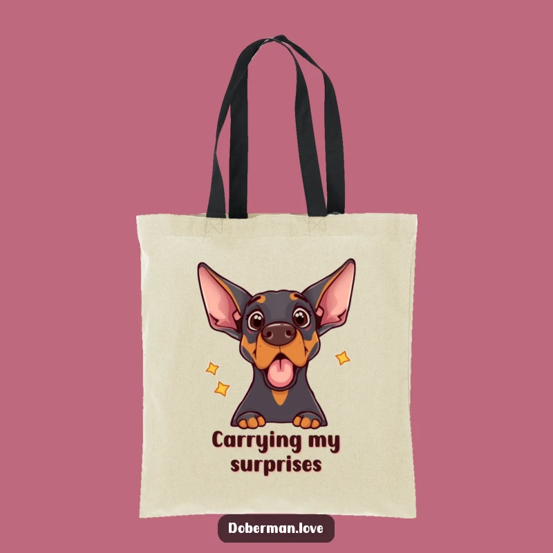 Funny Doberman Tote Bag: Carry Your Laughs with Echo Surprise Style!