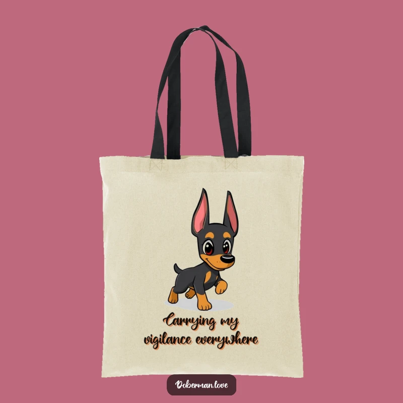 Funny Doberman Tote Bag: Shadow Chaser Style, A Practical Funny Gift