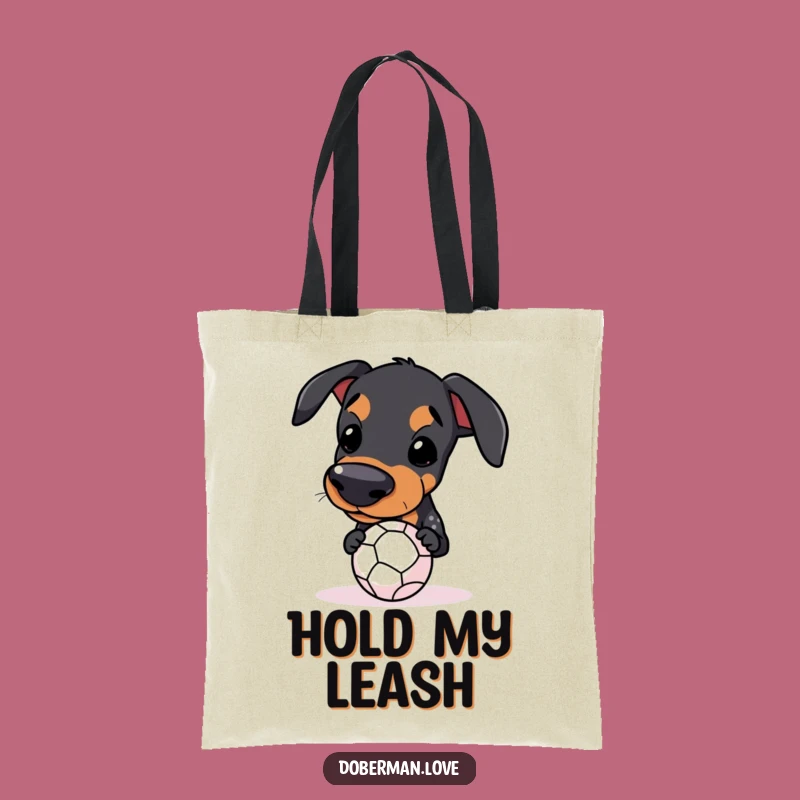 Funny Kawaii Doberman Ball Balance Tote Bag: Carry Your Hustle