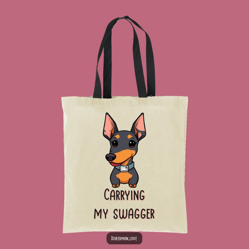 Funny Kawaii Doberman Stylish Collar Tote Bag - Chic & Hilarious Carry-All
