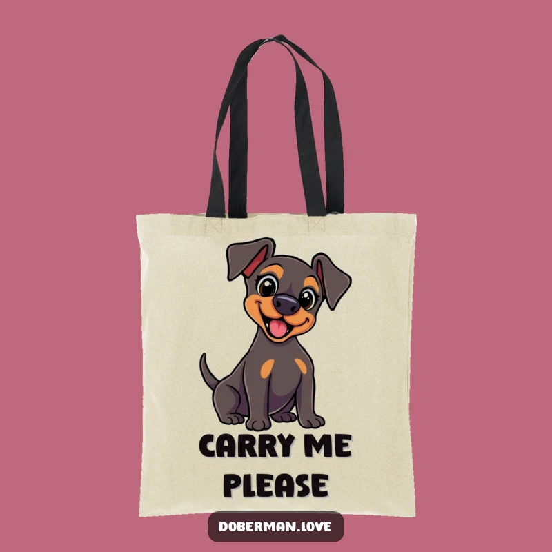 Funny Kawaii Doberman Tail Wag Tote Bag: Carry Your Excitement Anywhere