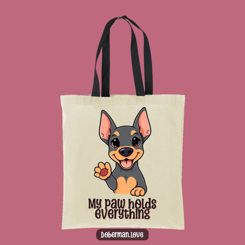 Funny Kawaii Doberman Tote Bag: Stylish Paw Offer, Perfect Eco-Friendly Funny Gift