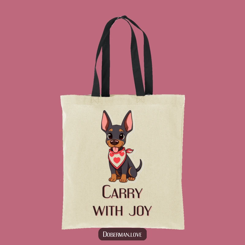 Funny Kawaii Doberman Tote Bag: Wagging Tail, Carry Your Joy
