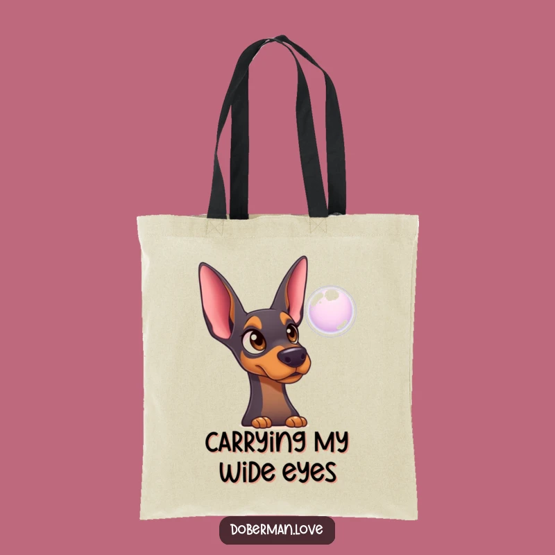 Funny Surprised Doberman Bubble Tote Bag: Carry Your Wonder, Nice Gift
