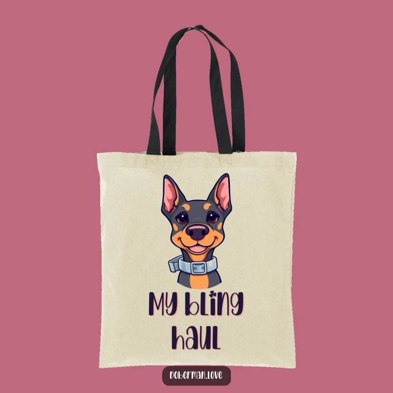 Chic Funny Kawaii Doberman Tote Bag: Collar Balance Design - Perfect Funny Gift